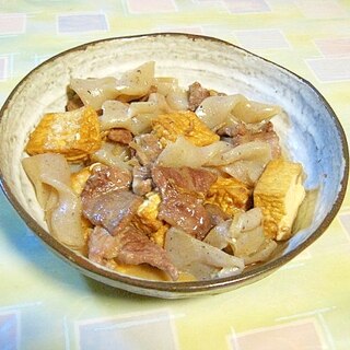 コンニャク・厚揚げ・豚肉　台湾風炒め